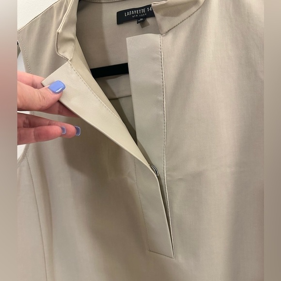 Lafayette 148 Brown Mock Neck Mini Dress Size Medium - Picture 4 of 11